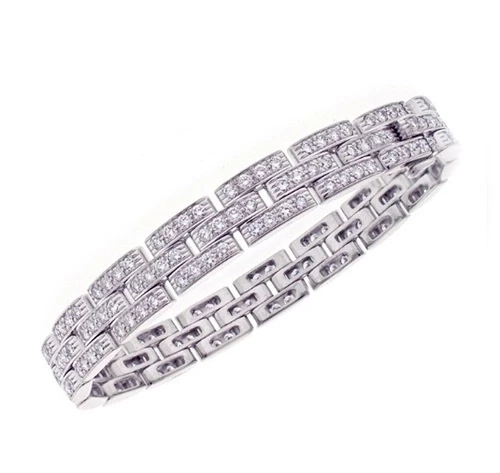 Cartier MAILLON PANTHÈRE FINE BRACELET, 3 DIAMOND-PAVED ROWS N6701000