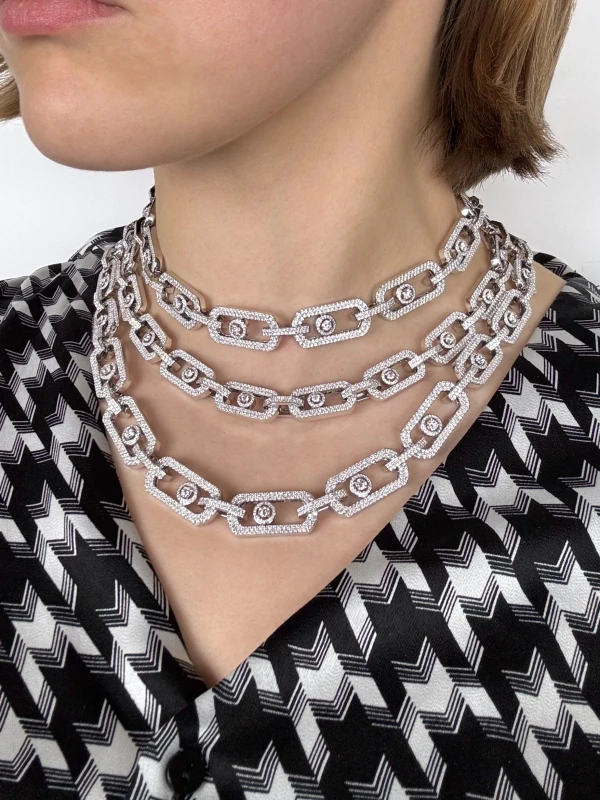 MESSIKA SO MOVE NECKLACE 3 ROWS WHITH DIAMONDS 13751-WG 2