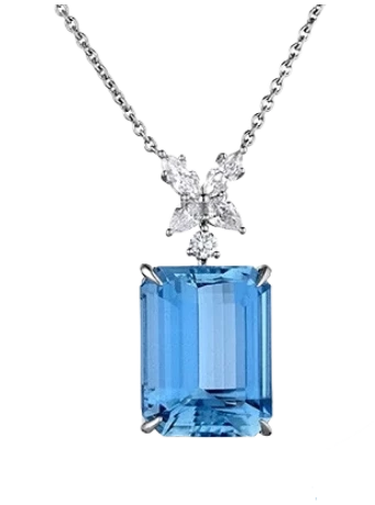 Harry Winston AQUAMARINE AND DIAMOND PENDANT 15.58 CT 233788