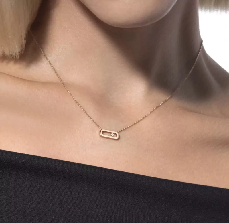 Messika MOVE UNO Rose Gold Diamond Necklace 14613-PG 2