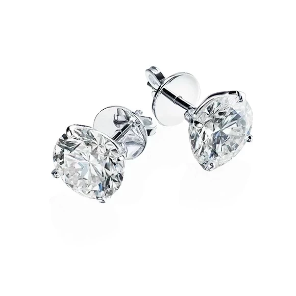 Earrings without a brand СЕРЬГИ-ПУСЕТЫ С БРИЛЛИАНТАМИ 1.50 - 1.51 CT H-I/VS1-SI1 GIA NN1.50-1.51CT