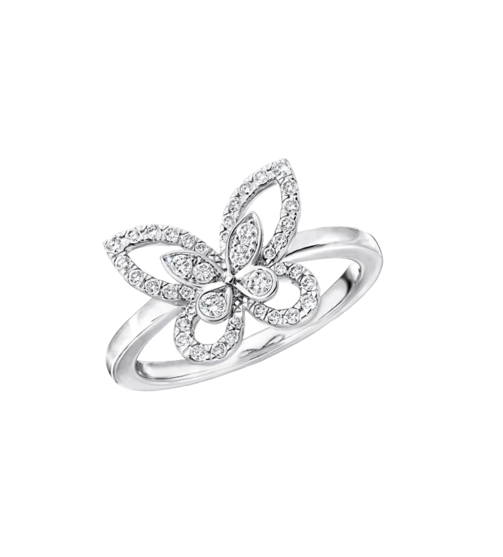 BUTTERFLY SILHOUETTE DIAMOND MINI RING (SIZE 52)