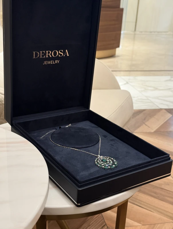 DeRosa EMERALD & DIAMOND NECKLACE 2011N232711775B 2
