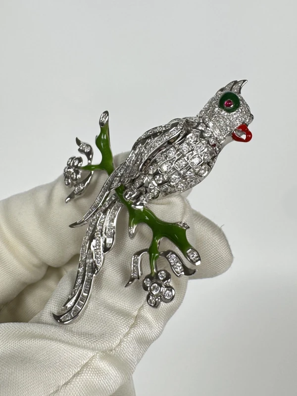 RalfDiamonds Parrot DIAMONDS 1.88 CT Brooch RD632 4
