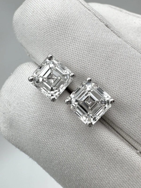 No name ASHER DIAMOND 2.02 - 2.01 CT F/VS2 EARRINGS (GIA) NN2.02-2.01 4