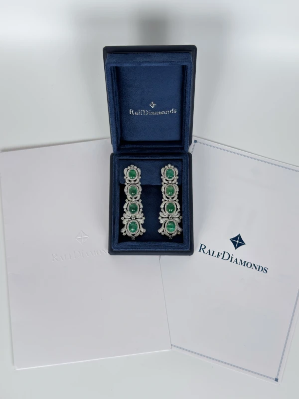 RalfDiamonds EMERALD 21.48 CT AND DIAMOND 7.63 CT EARRINGS RD5863 4