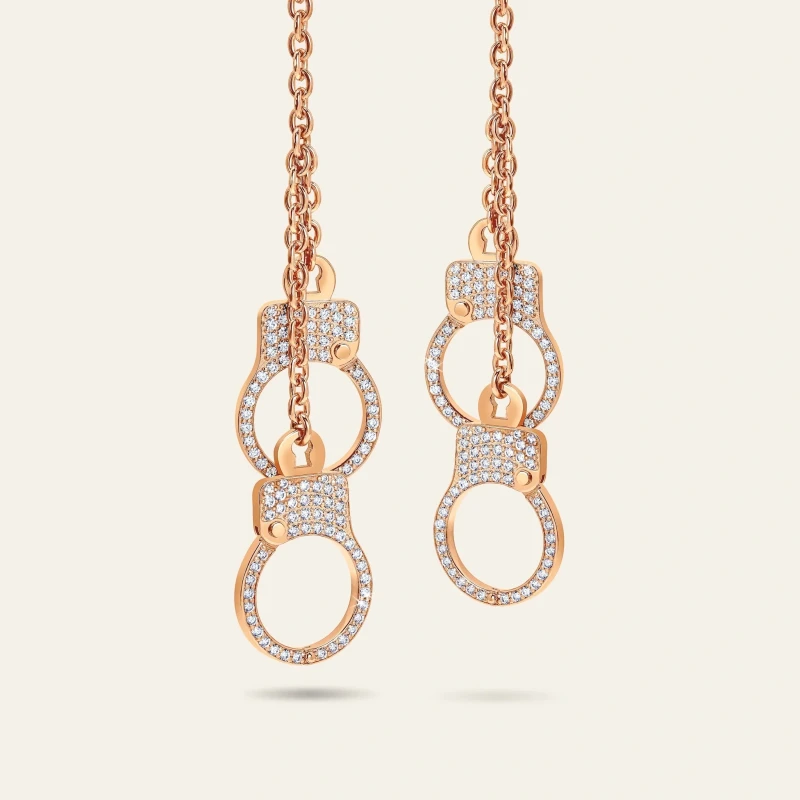 Jacob & Co Love Lockdown Hanging Diamond Earrings 92460098 3