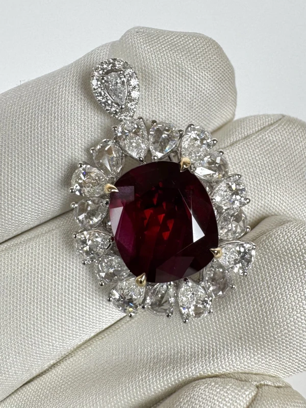 Earrings without a brand MOZAMBIQUE RUBY 10.02 CT "PIGEON BLOOD" RING (No hited) (GRS) R10.02CT 5