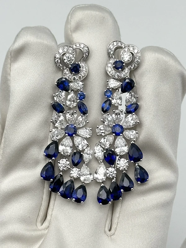 Graff Graff Nuage Earrings Sapphire and Diamond Graff Nuage 4
