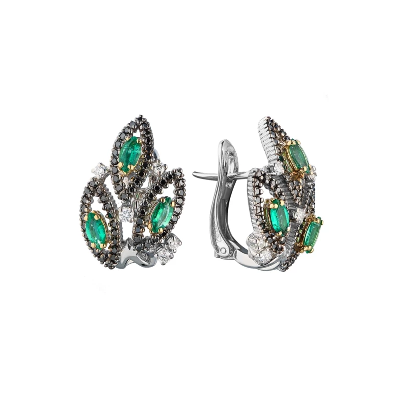 DAMIANI DIAMOND AND EMERALD EARRINGS 20060549