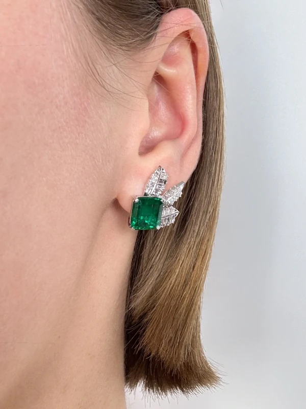 DeRosa COLOMBIA EMERALD 2.90 - 3.45 CT MUZO GREEN EARRING (GRS) E501702 4