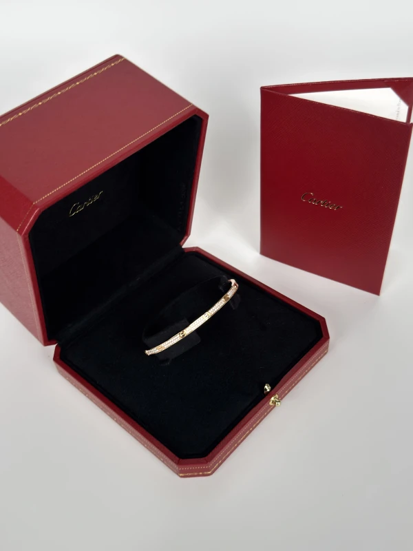 Cartier LOVE BRACELET, SMALL MODEL, PINK GOLD, DIAMONDS (SIZE 16) N6726316 6