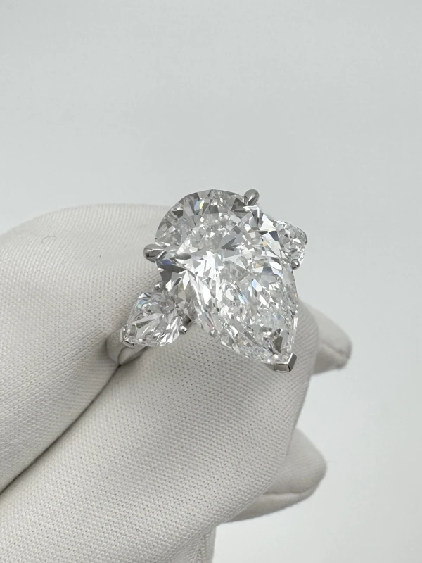 No name PEAR DIAMOND 5.21 CT D/VVS2 RING (GIA) nn5.21 D/VVS2 3