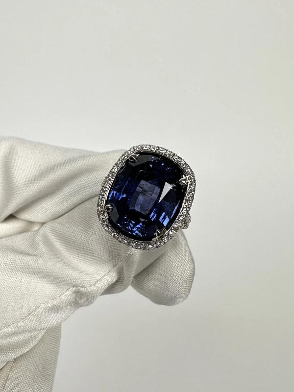 СЕРЬГИ NO NAME SAPPHIRE CUSHON 14.13 CT RING (SIZE 55) NN SAPPHIRE 14.13 CT 5