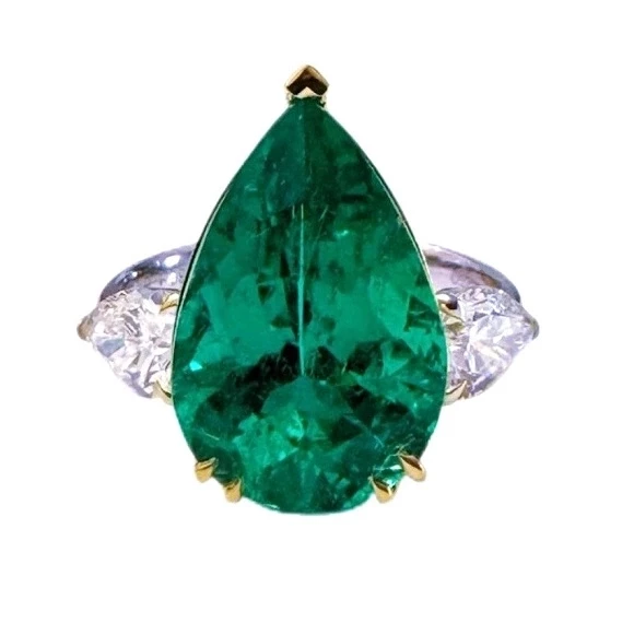 КОЛЬЦО С ИЗУМРУДОМ 5.86 CT GREEN COLOMBIA