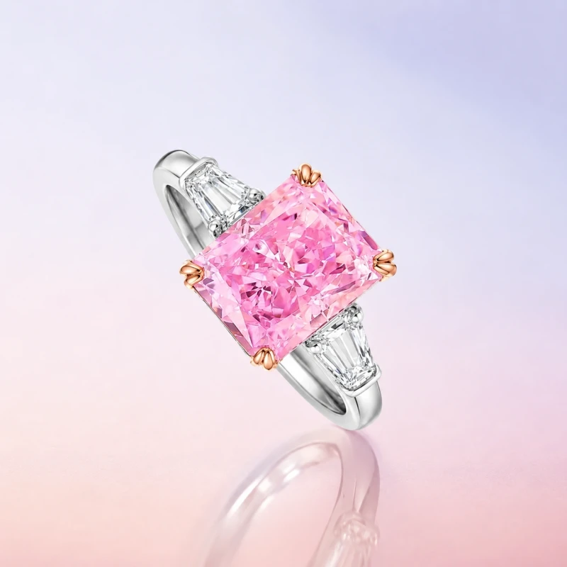 No name EXCLUSIVE DIAMOND 5.01 NATURAL FANCY LIGHT PINK/SI1 RING (SIZE 52) NN5.01CT FLP/SI1 (GIA)