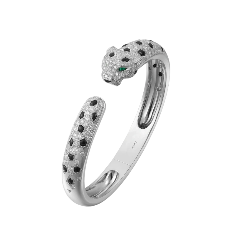 PANTHÈRE DE CARTIER BRACELET, MEDIUM MODEL, SEMI-PAVED (SIZE 16)