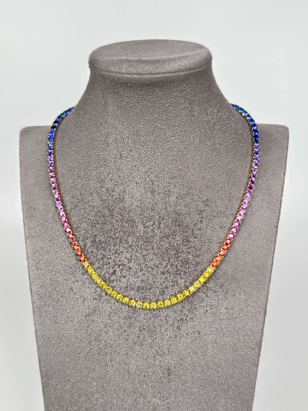 DeRosa MULTICOLOR SAPPHIRE 21.68 CT NECKLACE (SIZE 40) N339496 3