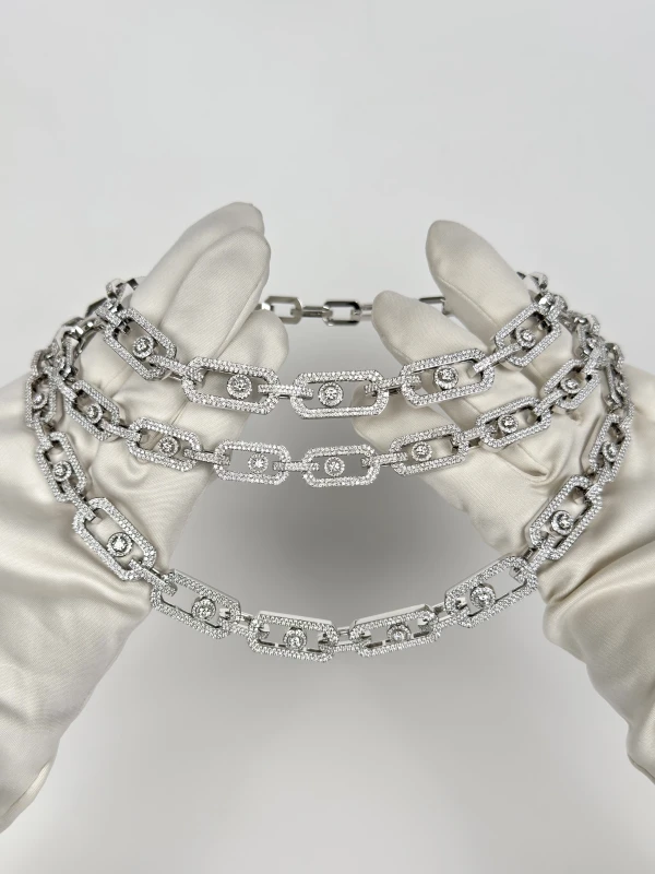 MESSIKA SO MOVE NECKLACE 3 ROWS WHITH DIAMONDS 13751-WG 4