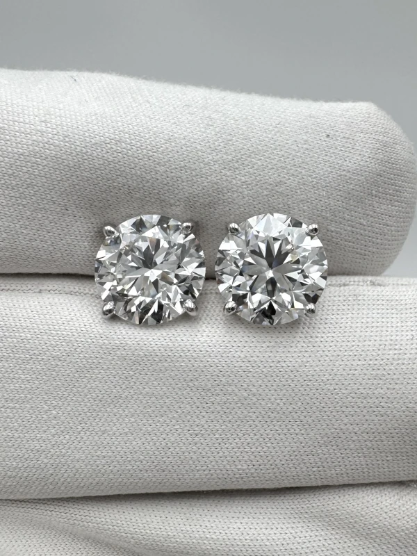 Earrings without a brand ROUND DIAMONDS 3.01-3.01 CT F/VS1 EARRINGS (GIA) 1313 3.01-3.01 CT F/VS1 6