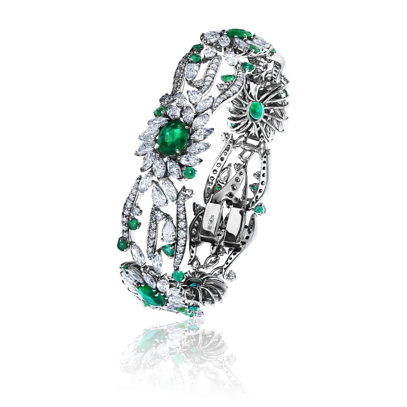 OVAL EMERALD 5.25 CT & DIAMONDS 11.53 CT BRACELET