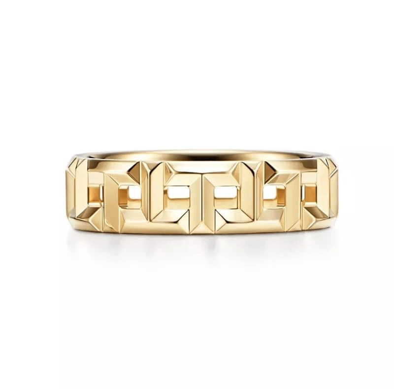 Tiffany T True Wide Ring in Yellow Gold (SIZE 53)