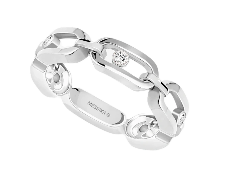 MOVE LINK MULTI White Gold Diamond Ring (size 52)