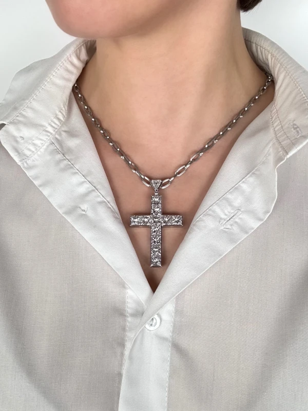 No name DIAMOND 23.05 CT E-F/VVS1-VS1 CROSS PENDAT NN23.05 CT 2