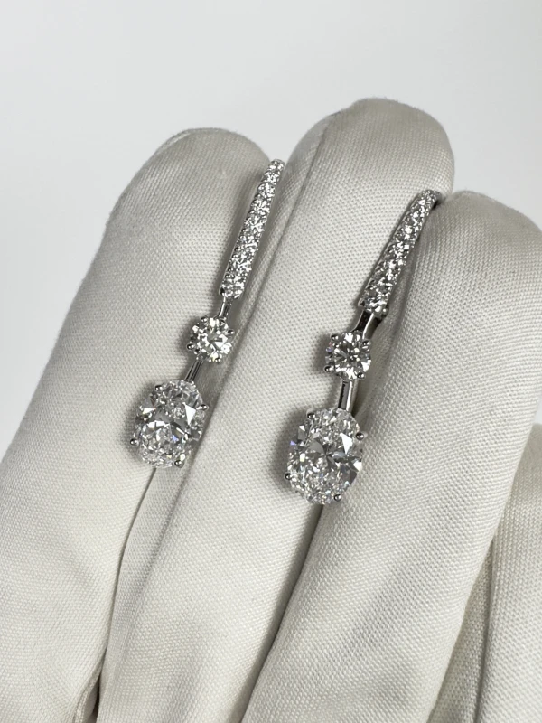 Earrings without a brand OVAL DIAMOND 2.01 - 2.01 CT E/VS2 EARRINGS (GIA) 2.01-2.01e/vs 4