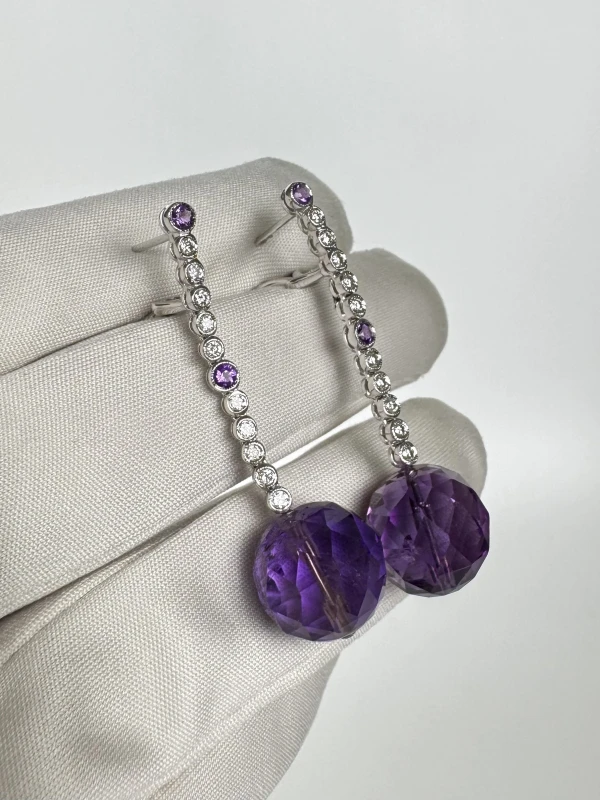 Adler AMETHYST AND DIAMONDS EARRINGS adler2806 4
