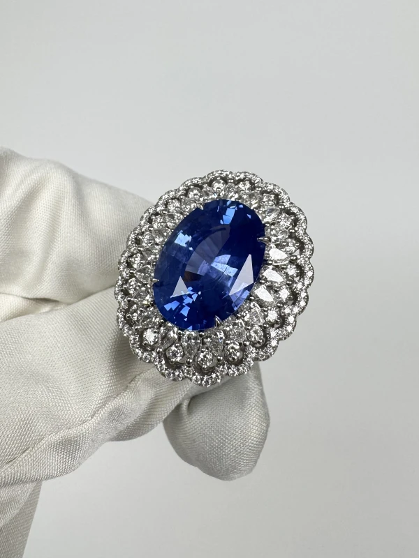 СЕРЬГИ NO NAME КОЛЬЦО С САПФИРОМ 15.46 CT CORNFLOWER 15.46 CT  CORNFLOWER 4