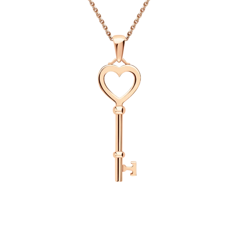 ROSE GOLD KEY HEART PENDANT