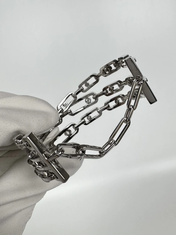 MESSIKA Manchette 3 rangs Move Link Bracelet, White Gold ( SIZE M) 13512-WG-M 5