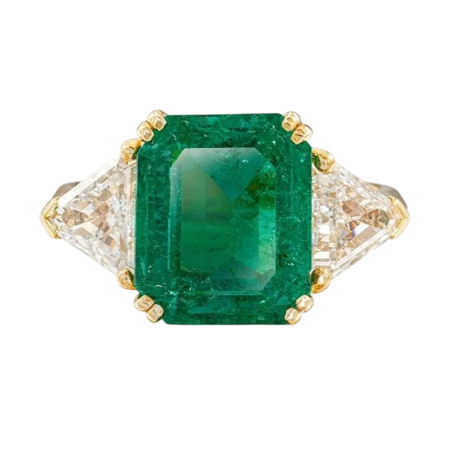 COLOMBIA EMERALD 5.97 CT GREEN RING (AGL)
