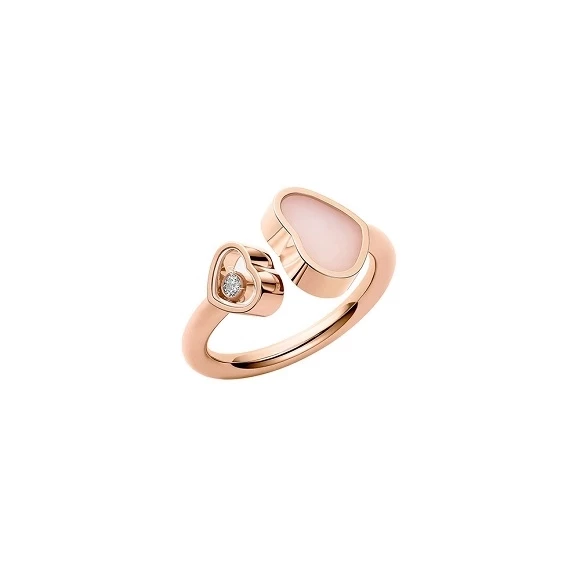 HAPPY HEARTS RING. PINK OPAL