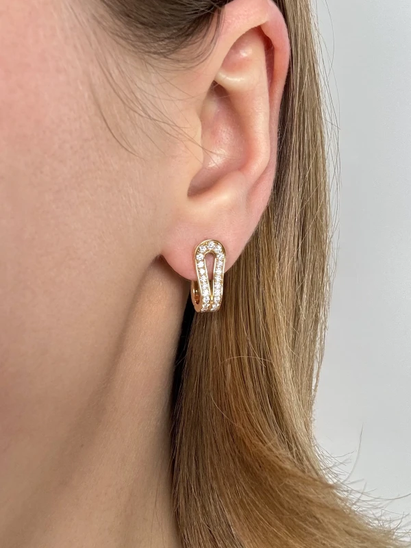 Cartier AGRAFE EARRINGS, PAVED N8515187 5