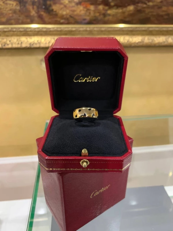 Cartier PANTHER SPOTTED LAQUER RING, YELLOW GOLD CARTIER PANTHERE 3