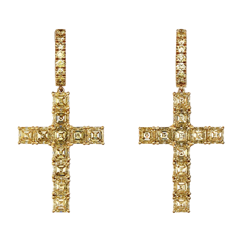 ASHER DIAMONDS 9.24 CT FANCY LIGHT YELLOW EARRINGS