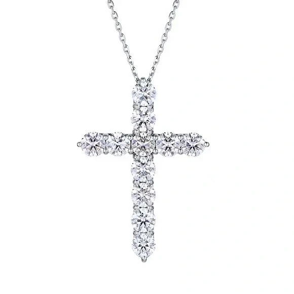 ROUND DIAMOND 0.97 CT H/VS2 CROSS PENDANT