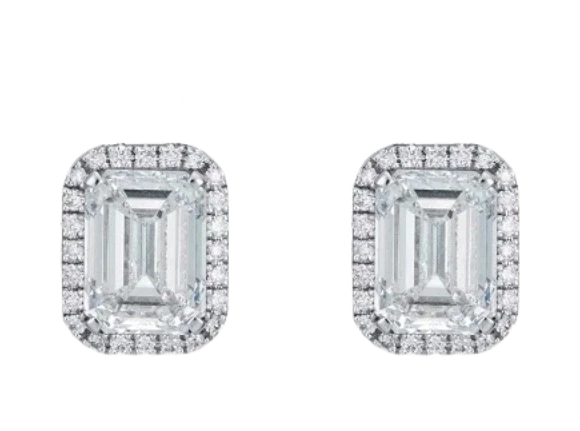 CLASSIC DIAMOND EARRINGS 3.03 CT F/VS1 - 3.01 CT F/VS1 (GIA)