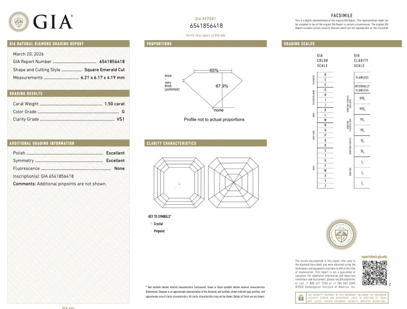 Earrings without a brand ASSCHER DIAMOND 1.50-1.50 CT G/VS1 EARRINGS (GIA) AS1.50-1.50CT G/VS1 3