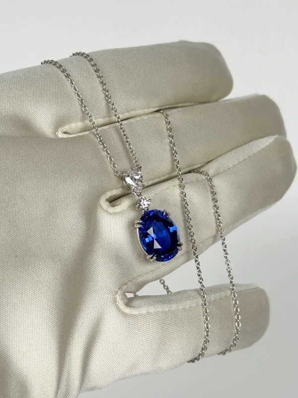 Harry Winston OVAL SAPPHIRE 9.05 CT BLUE NECKLACE (GIA) HW9.05 3