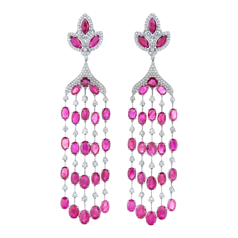 RUBY 33.70 CT EARRINGS