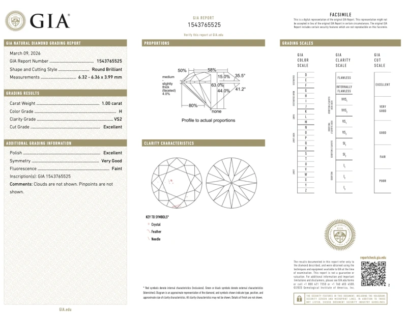 Earrings without a brand ROUND DIAMOND 1.00-1.00 CT H/VS2 EARRINGS (GIA) 2522-NN1.00-1.00 H/VS2 3