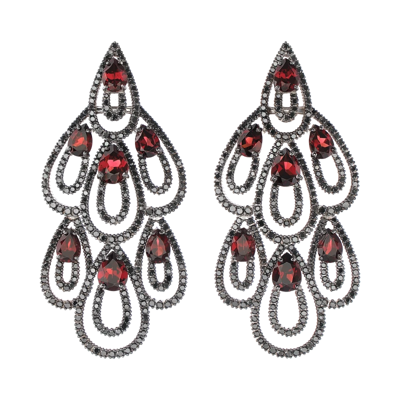 Damiani Garnet and Black Diamonds Set Dset0604 3