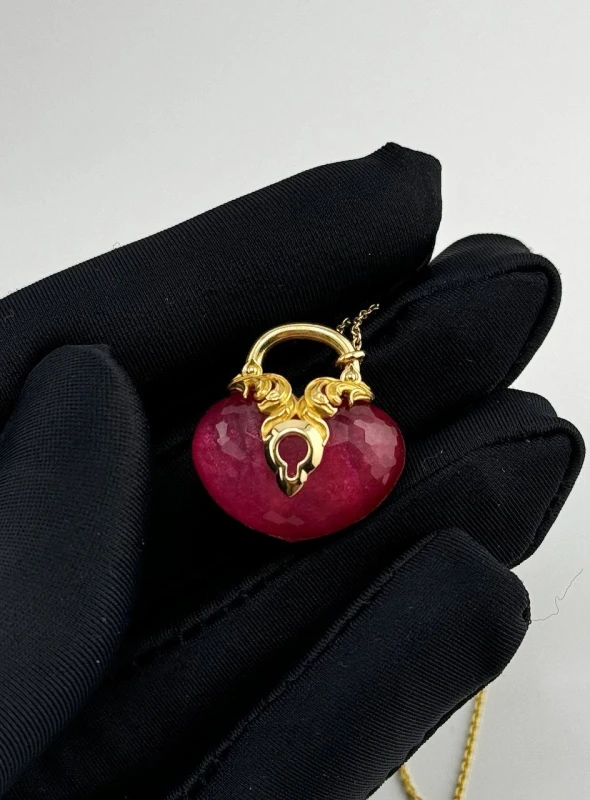 Magerit ETERNAL ENDLESS, RUBY AND QUARTZ HEART PENDANT ETERNAL ENDLESS 4
