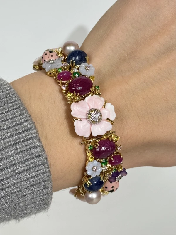 Santagostino Lazy Summer Day Pearl & Ruby Bracelet Santagostino jewellery 2