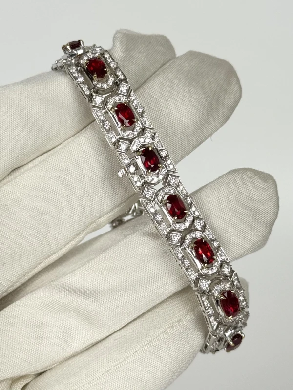 Earrings without a brand OVAL RUBY 9.45 CT BRACELET RUBY 9.45 CT 3