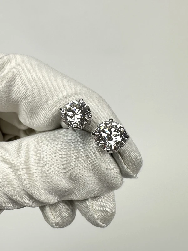 СЕРЬГИ NO NAME ROUND DIAMOND 2.20-2.18 CT F/SI1-SI2 EARRING (NEW) NN2.20-2.18 CT F/SI 4