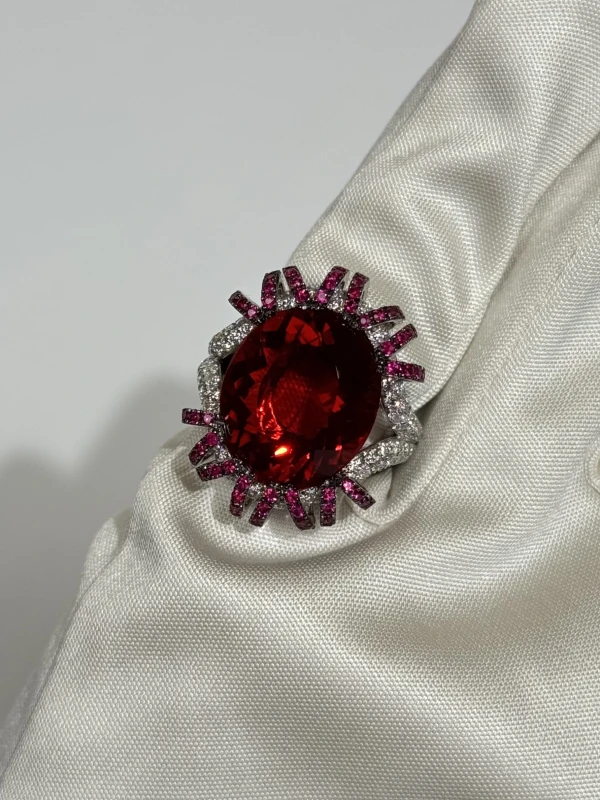 VERDI JEWELLERY КОЛЬЦО С МЕКСИКАНСКИМ ОГНЕННЫМ ОПАЛОМ 9.09 CT A28A 4